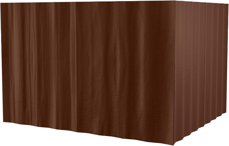 Photo 1 of HAPPATIO Gazebo Curtains 10x12, 4-Panels Sidewall Universal Replacement Curtains with Hooks and Zippers, Outdoor Gazebo Curtains (Curtains Only, Brown)