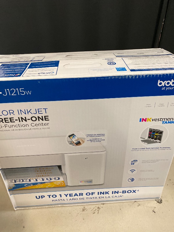 Photo 1 of Brother MFC-J1215W INKvestment -Tank Wireless Multi-Function Color Inkjet Printer with Up to 1-Year in Box