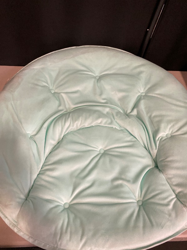 Photo 1 of Urban Lifestyle Micromink Saucer Chair, Light Blue Mint