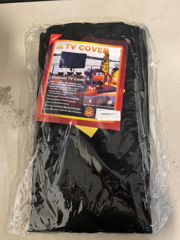 Photo 1 of Outdoor Waterproof and Weatherproof TV Cover 60-65 Inch with Zipper, 65 Inch Outdoor Flat Panel TV Cover, Black Thick Fabric All Around Protector