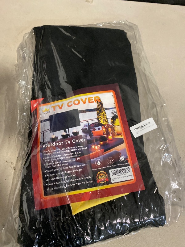 Photo 1 of Outdoor Waterproof and Weatherproof TV Cover 60-65 Inch with Zipper, 65 Inch Outdoor Flat Panel TV Cover, Black Thick Fabric All Around Protector