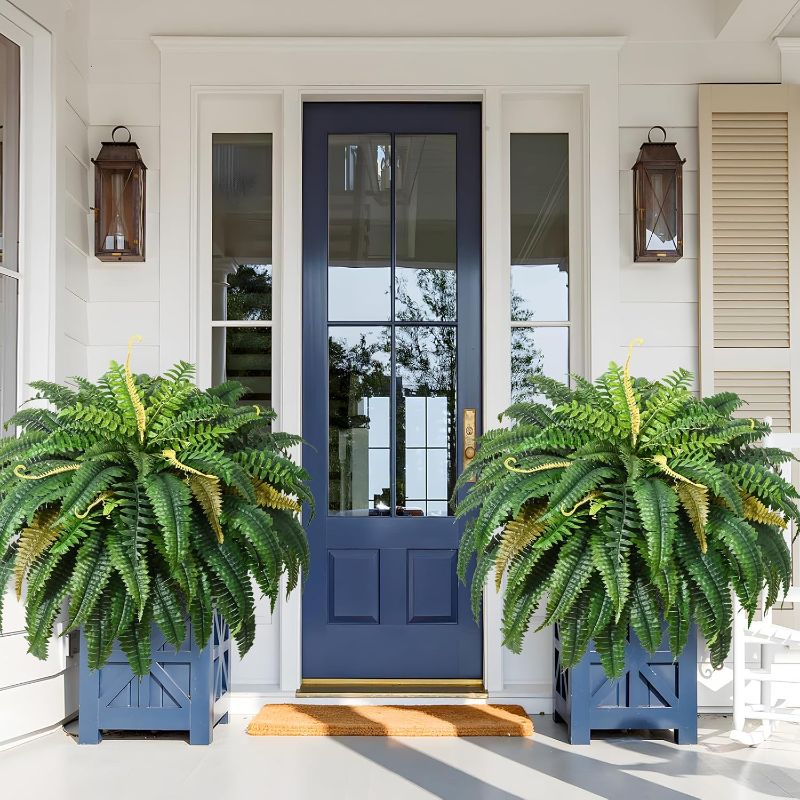 Photo 1 of MARTINE MALL 2Pcs 48'' Fake Ferns Artificial Ferns for Outdoors Look Real, 88 Branches Large Faux Boston Fern for Outdoor Planter Realistic UV Resistant Hanging Artificial Fake Plants for Porch Patio