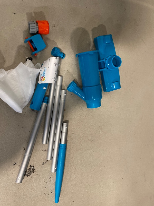 Photo 1 of U.S. Pool Supply Above Ground Pool Vacuum Cleaner, Manual Pool Jet Vacuum Cleaner, Spa Cleaner for Hot Tub, Ponds - 5 Section Pole, Leaf Bag, Telescopic Pole Attachment - Attach to Garden Hose