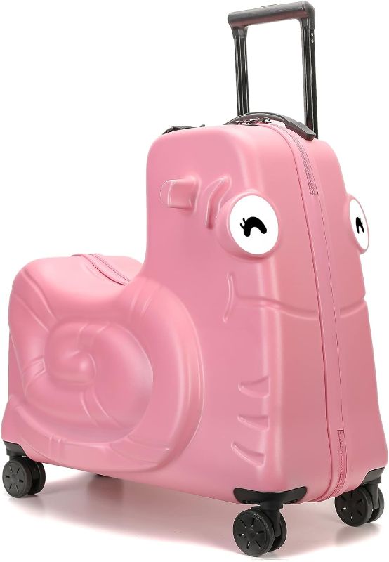 Photo 1 of Kids Luggage, Kids Ride-on Luggage with Spinner Wheels Suitcase, Kid's Ride-On Suitcase Help Your Child Relax, Carry On Trolley Luggage with Password Lock, 22"