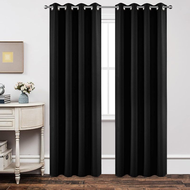 Photo 1 of Joydeco Blackout Curtains for Bedroom - 84 Inch Length Thermal Insulated Room Darkening Curtains with Grommets (2 Panels, 52x84 Inch), Noise Reducing & Wrinkle-Free Drapes for Living Room, Windows
