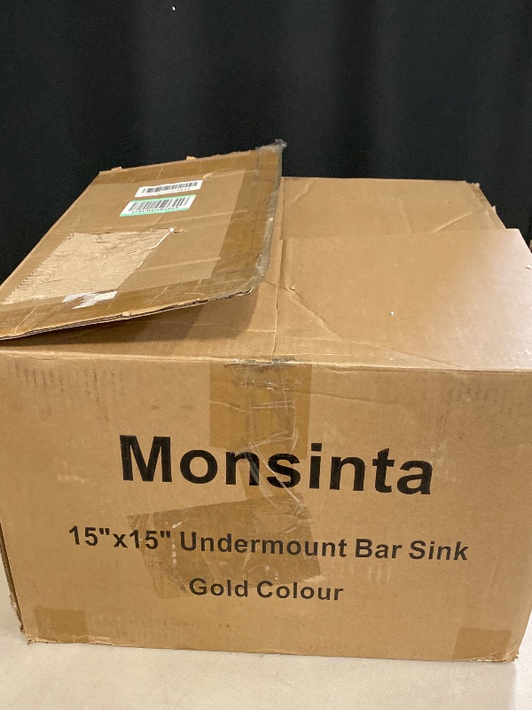 Photo 1 of Bar Sink,15 Inch Undermount Gold Kitchen Sink, 15" x 15" x 10" Small and Deep Single Bowl Kitchen Sinks For Bar and RV, 16 Gauge Stainless Steel Workstation Sinks with Gold Accessories