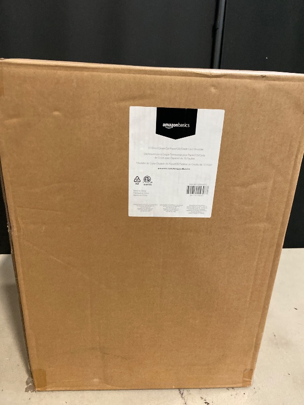 Photo 1 of Amazon Basics 15 Sheet - original model Cross Cut Paper, CD Credit Card Office Shredder, Black