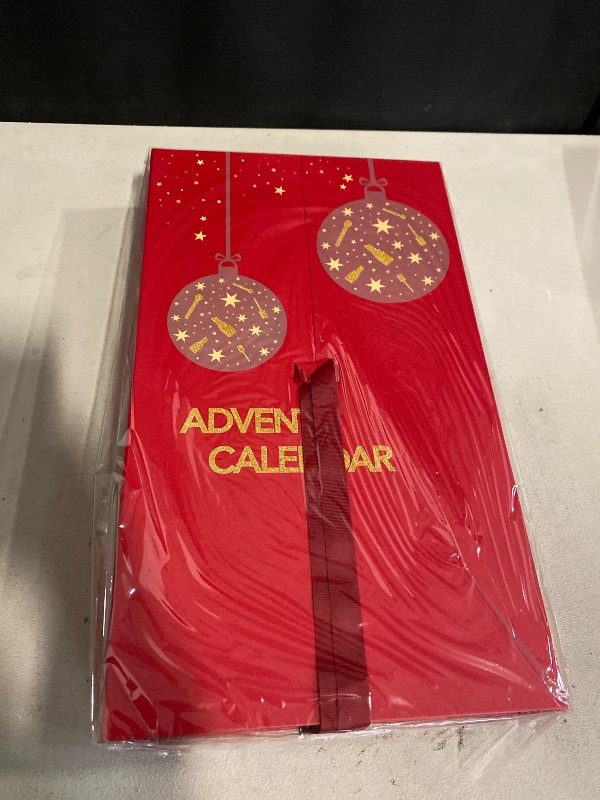 Photo 1 of 2025 24 Days Advent Calendar Empty Large to Fill Cosmetics, Makeup, Perfume Packaging Paper Box, Valentin's Day EID Ramadan Gifts Cardboard (Red)