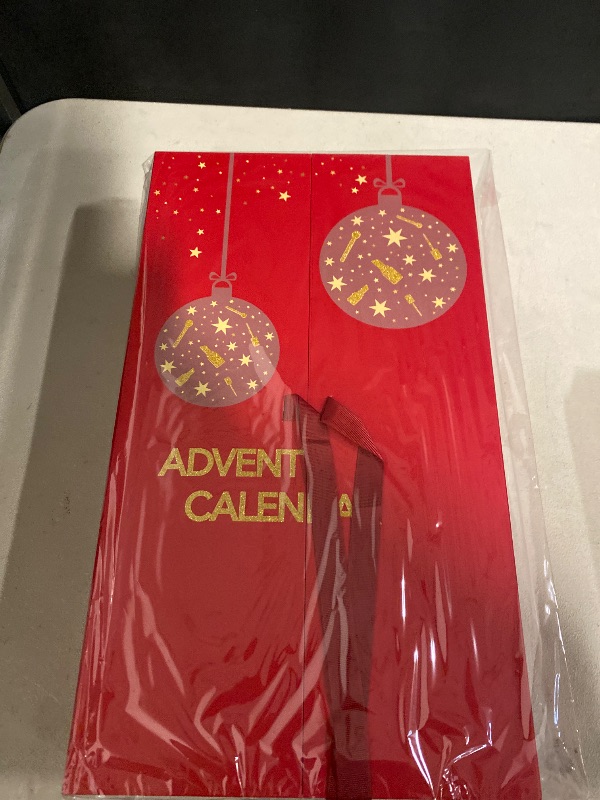 Photo 1 of 2025 24 Days Advent Calendar Empty Large to Fill Cosmetics, Makeup, Perfume Packaging Paper Box, Valentin's Day EID Ramadan Gifts Cardboard (Red)