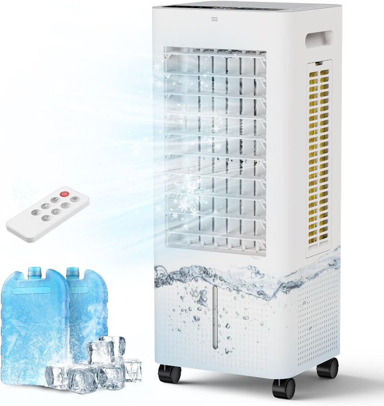 Photo 1 of Evaporative Air Cooler Portable: Fans That Blow Cold Air for Room, Bedroom, Indoor, Office - Swamp Cooling Fan with 19ft Remote, 12H Timer, 30dB Quiet, 3 Speeds