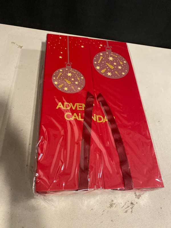 Photo 1 of 2025 24 Days Advent Calendar Empty Large to Fill Cosmetics, Makeup, Perfume Packaging Paper Box, Valentin's Day EID Ramadan Gifts Cardboard (Red)