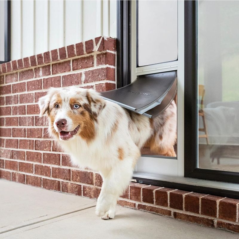 Photo 1 of PetSafe Extreme Weather Sliding Glass Pet Door - Easy to Install, Perfect for Rental Homes and Apartments - Adjustable Height 75 7/8" to 80 11/16" - Insert for Patio Sliding Glass Doors, Medium Size
