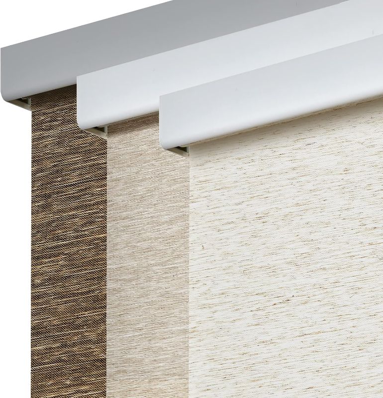 Photo 1 of Persilux Roller Shades Light Filtering Roller Window Shades Pull Down, Natural Woven Thermal Insulated Cordless Roller Blinds for Indoor Windows/Patio Easy to Install (Cream 43" W x 72" H)