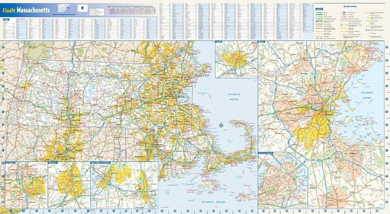 Photo 1 of Massachusetts State Wall Map - 30.5" x 16.75" Paper