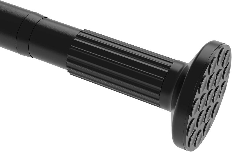 Photo 1 of Tension Curtain Rod, 51-126 Inch,Spring Closet Rod, for Windows or Shower, Easy to Install, No Drilling, No Rust, for Bathroom, Rod Diameter 1.26 Inches, Black,Umimile