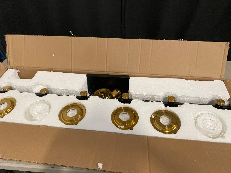 Photo 1 of 6 Light Bathroom Vanity Light, Matte Black Vanity Light Fixtures, Large Vanity Lights for Bathroom, Farmhouse Light Fixtures with Clear Glass Shade for Bathroom Over Mirror