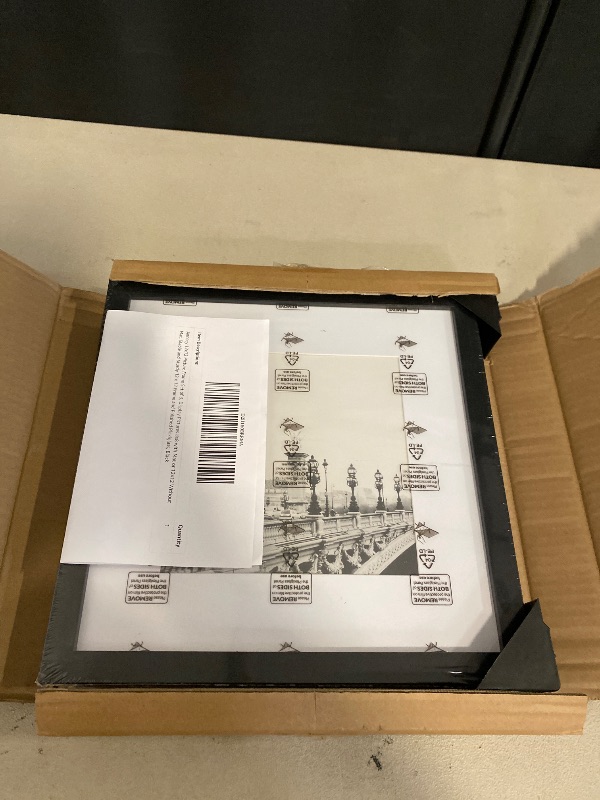 Photo 1 of Annecy 12x12 Picture Frame Set of 3, Display Pictures 8x8 with Mat or 12x12 Without Mat, Stable and Sturdy 12 x 12 Frame and Polished Plexiglass, Black