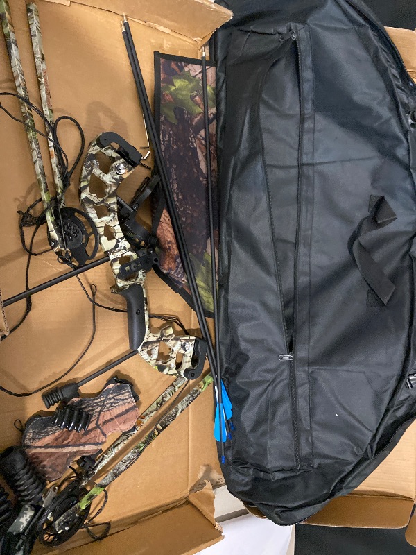 Photo 1 of Archery Compound Bow Set for Youth and Beginner Right Handed Compound Bow Package with Archery Hunting Equipment Adjustable