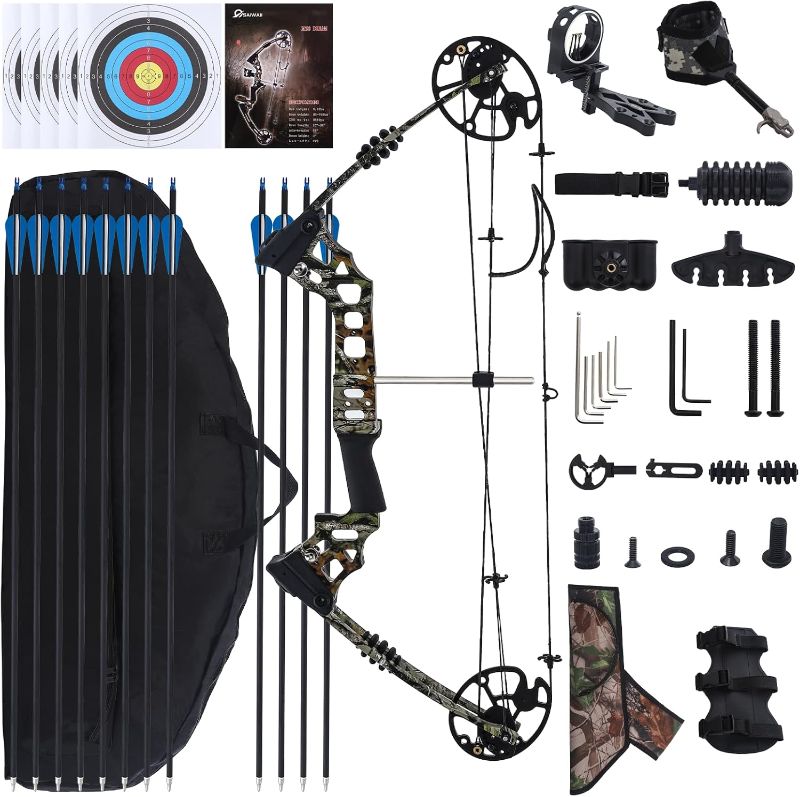 Photo 1 of Archery Compound Bow Set for Youth and Beginner Right Handed Compound Bow Package with Archery Hunting Equipment Adjustable