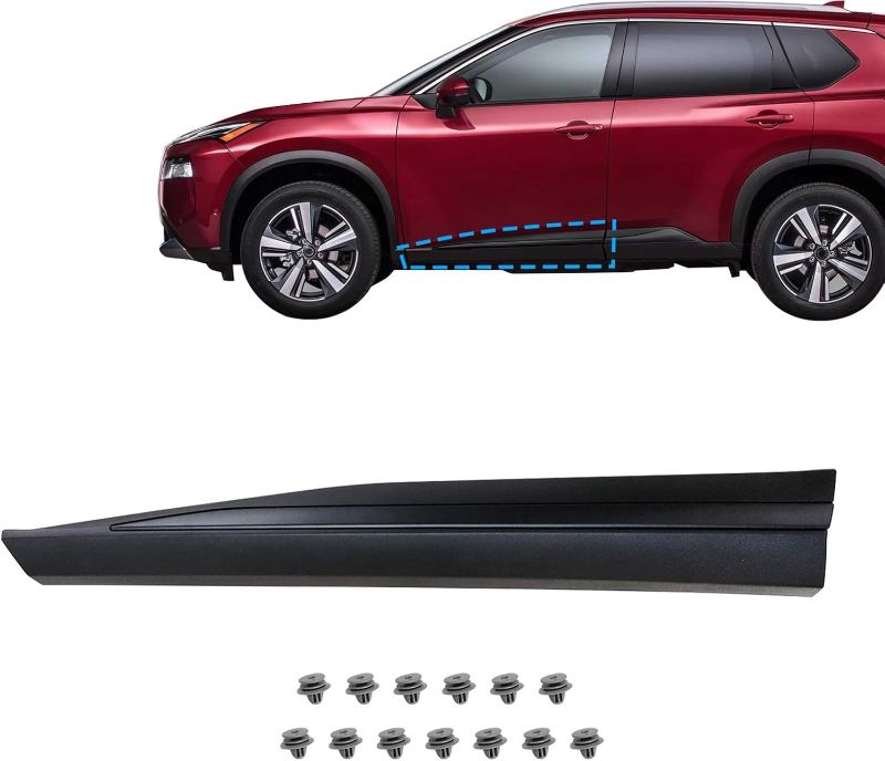 Photo 1 of SecosAutoparts Front Left Side Lower Door Molding Trim Compatible with Nissan Rogue 2021 2022 2023 Replace# 80871-6RR0A 808716RR0A Lower Door Decorative Protective Panel