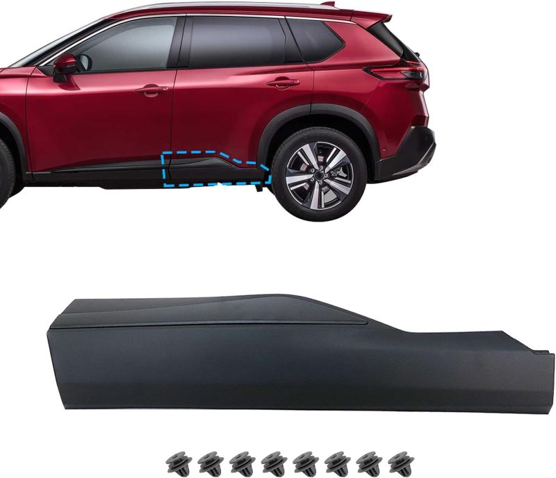 Photo 1 of SecosAutoparts Rear Left Side Door Lower Molding Trim Compatible with Nissan Rogue 2021 2022 2023 Replace# 82871-6RR0A 828716RR0A Door Lower Decorative Protective Panel