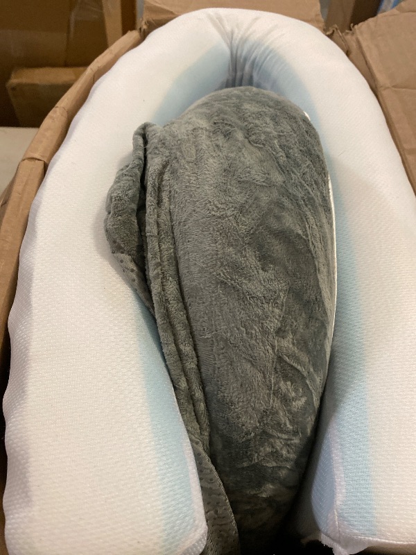 Photo 1 of XXL Dog Bed for Extra Large Dogs, Giant Orthopedic Dog Bed with Cooling Gel Memory Foam, Waterproof Pet Bed with Removable Washable Cover, 53" Pet Sofa bed Dutch Velvet with Bone Toy, Light Gray