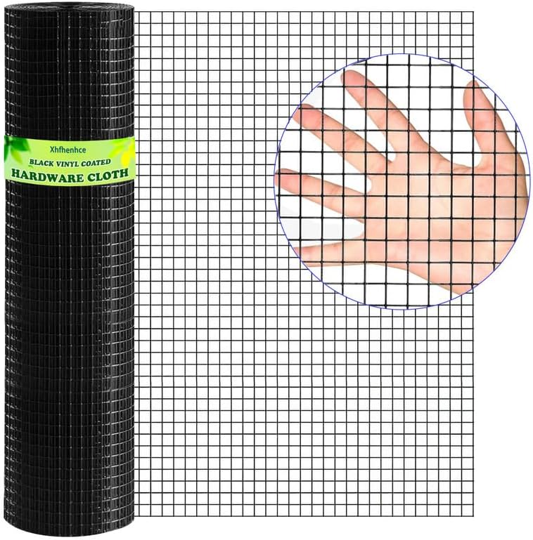 Photo 1 of Hardware Cloth 1/2inch Black Vinyl Coated Wire Mesh 24" x 100' Welded Wire Fencing AWG17,PVC Coating Chicken Wire Fence,Welded Wire Mesh Roll for Garden Guard Fence Poultry Cage Net Fencing