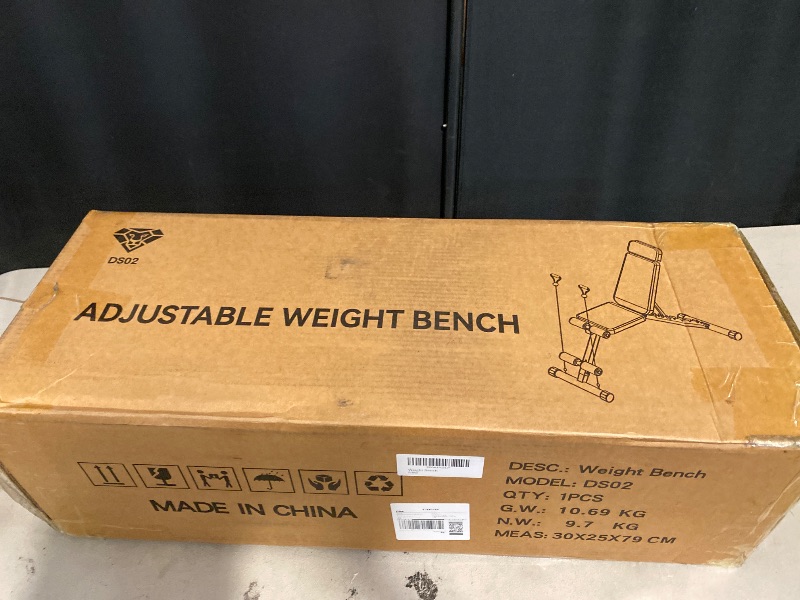 Photo 1 of Adjustable Weight Bench, Workout Bench with Adjustable Headrest for Full Body Workout, Fast Folding 660LBS Stable Weight Bench for Versatile Workouts and Workout Bench for Home Gym