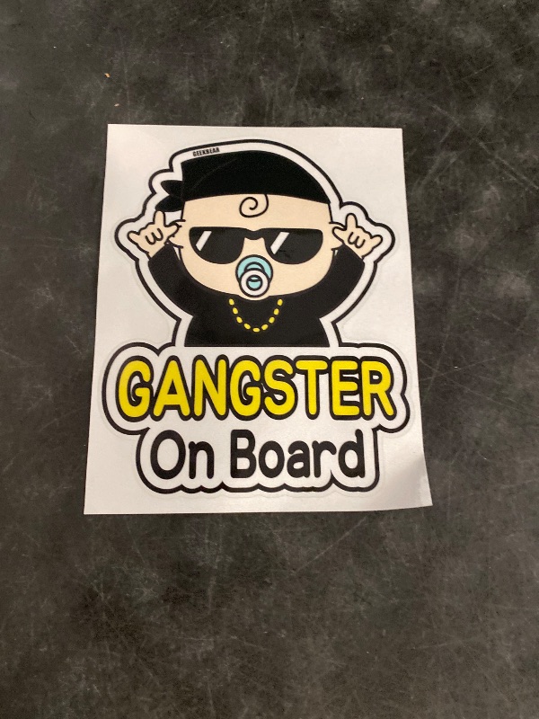 Photo 1 of GEEKBEAR Baby on Board Car Sticker - Character Design, Reflective, Weather-Resistant (27. Hiphop Baby)