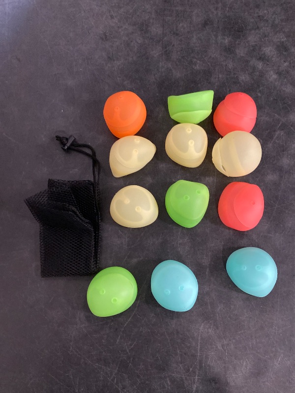 Photo 1 of 12PCS Reusable Silicone Water Balloons for Kids and Adults - Quick One-Hand Water Balloon Toy, Non-Magnetic, Perfect for Summer Parties, Outdoor Activities, Beach and Water Games, with Mesh Bag