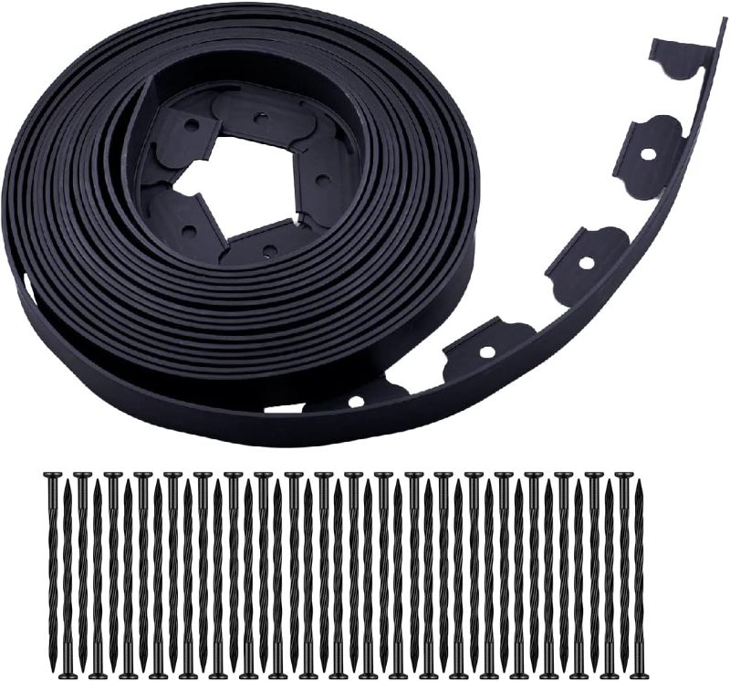 Photo 1 of
Garden Edging 40ft Landscape Edging with 40 Spikes for Lawn 2 Inch Tall (Black, 40FT)