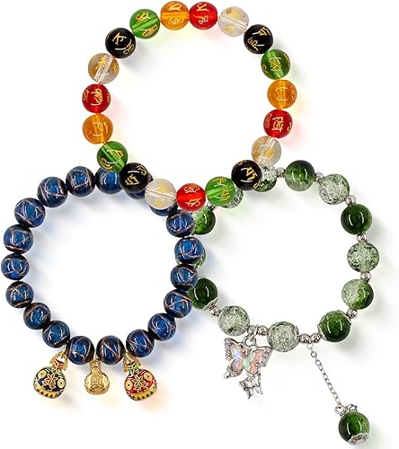 Photo 1 of 3Pcs Traditional Chinese Feng Shui Lucky Bracelet Set, Enhance Luck, Harmonize Energy, Auspicious Blessings, Ward Off Evil, Good Fortune, Wealth, Friendship, for Men and Women