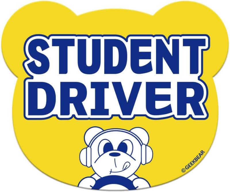 Photo 1 of GEEKBEAR [Signature] Student Driver Car Magnet - Geekbear Line - Bear Shape 5.6 x 4.7 in (1, Yellow