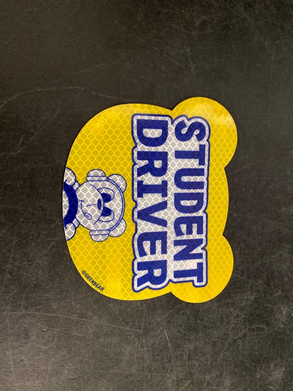 Photo 1 of GEEKBEAR [Signature] Student Driver Car Magnet - Geekbear Line - Bear Shape 5.6 x 4.7 in (1, Yellow