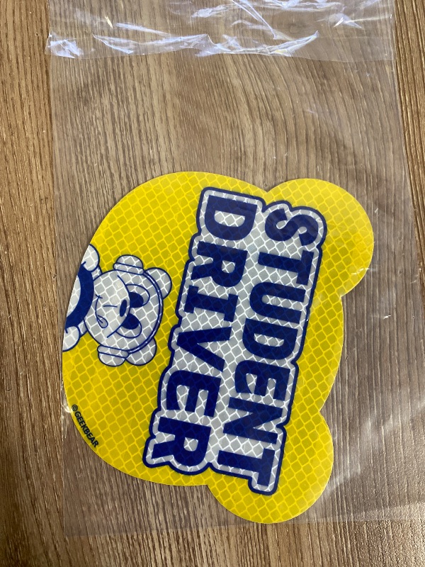 Photo 1 of GEEKBEAR [Signature] Student Driver Car Magnet - Geekbear Line - Bear Shape 5.6 x 4.7 in (1, Yellow