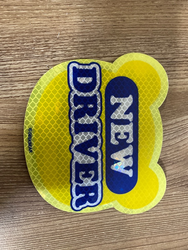 Photo 1 of GEEKBEAR [Signature] New Driver Magnet for Car - Geekbear Line - Bear Shape 5.6 x 4.7 in (1, Yellow)