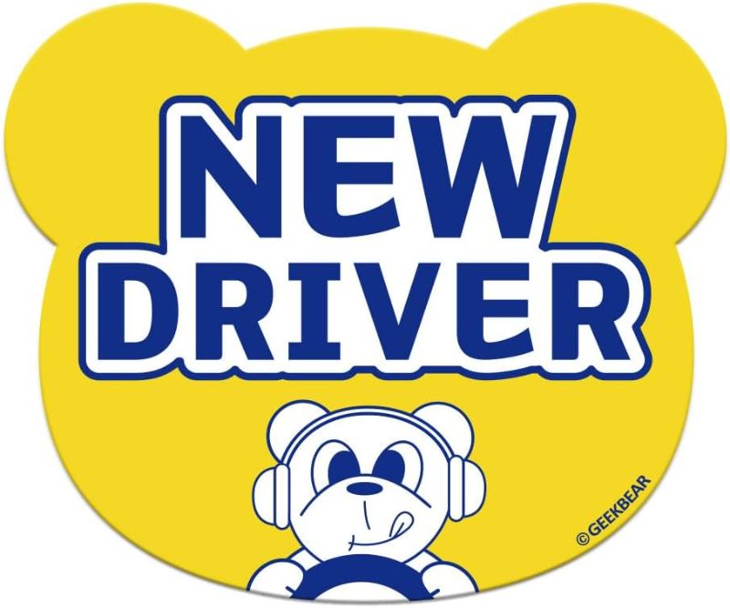Photo 1 of GEEKBEAR [Signature] New Driver Magnet for Car - Geekbear Line - Bear Shape 5.6 x 4.7 in (1, Yellow)