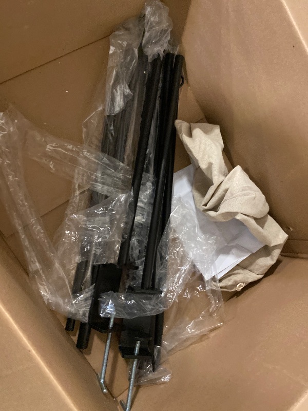 Photo 1 of Over The Table Rod Stand with Clamps Adjustable 13''-42'' Tall 29"-98" Length Black Table Arch Hanging for Wedding Birthday Party Halloween Christmas