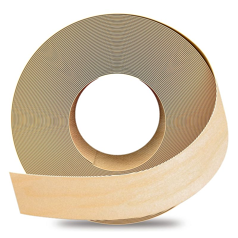 Photo 1 of GSCIT Club Birch Edge Banding, 1 1/2 inch x 25ft roll of Wood Veneer Edge Banding Pre-glued Flexible, Real Wood Tape Banding for Cabinet Repair Furniture