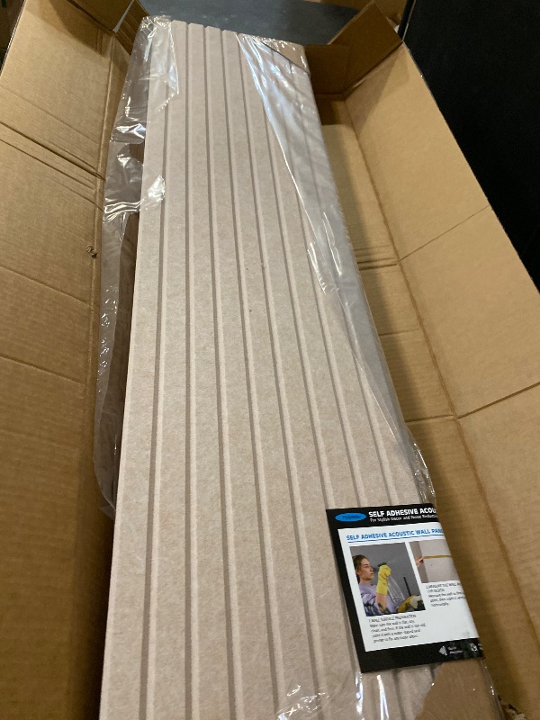 Photo 1 of Art3dwallpanels 10 Pack Acoustic Panels, 48" X 12" X 0.35" Soundproof Wall Panels, Self Adhesive High Density Sound Absorbing Acoustic Treatment for Recording Studio, Office, Camel