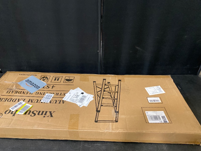 Photo 1 of XinSunho 4-Step Ladder, Foldable Handrail & Tool Tray Stool Ladders with Anti-Slip Wide Pedal, 660 lbs Sturdy Steel Ladder for Home, Kitche,n and Outdoor