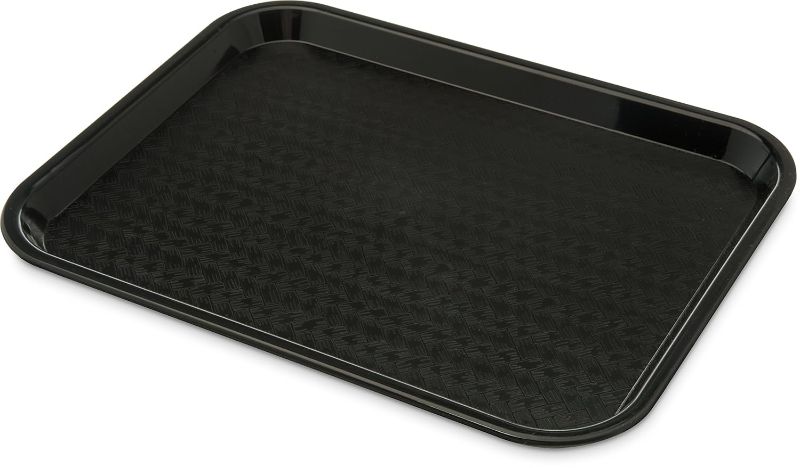 Photo 1 of Carlisle FoodService Products CT101403 Cafe Standard Plastic Cafeteria/Fast Food Tray, NSF Certified, BPA Free, 14" Length x 10" Width, Black