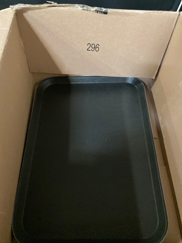 Photo 1 of Carlisle FoodService Products CT101403 Cafe Standard Plastic Cafeteria/Fast Food Tray, NSF Certified, BPA Free, 14" Length x 10" Width, Black