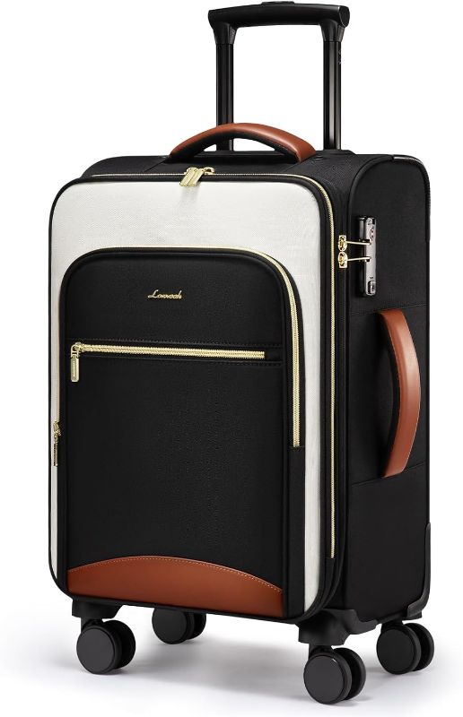 Photo 1 of LOVEVOOK Carry On Luggage 22x14x9 Airline Approved, 20 Inch Softside Suitcases with Wheels, Lightweight Spinner Carry on Suitcase with TSA Lock, Water-Resistant Large Capacity Luggage for Travel