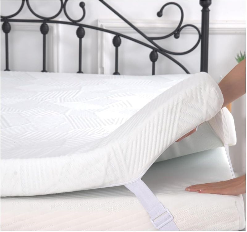 Photo 1 of 3 Inch Memory Foam Mattress Topper Twin XL, Cooling Gel Bed Topper with Removable Cover, Soft & Pain Relief & Breathable, CertiPUR-US & Oeko-Tex Certified
