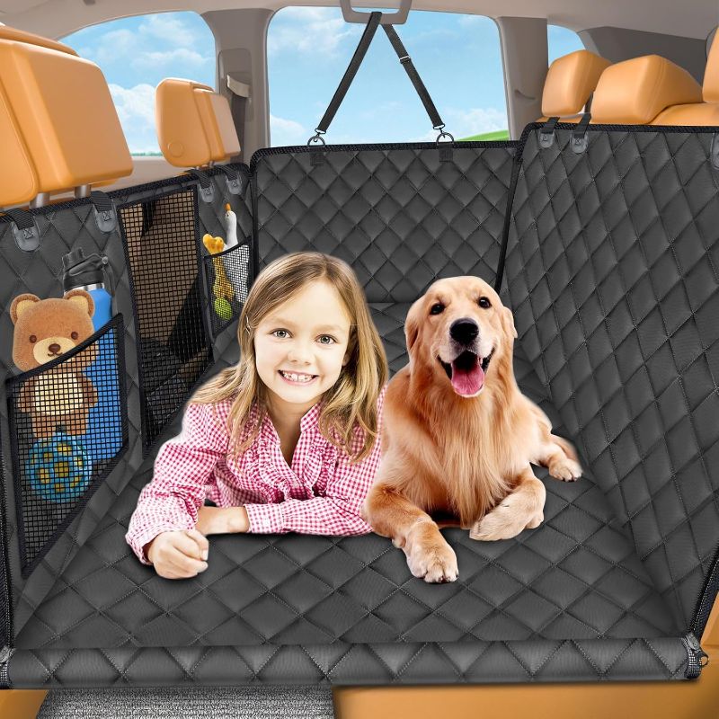 Photo 1 of URPOWER Back Seat Extender for Dogs - Hard Bottom Dog Car Seat Cover Holds 420 lbs, Waterproof Dog Hammock Dogs Bed for Cars, SUVs & Small Trucks, Pet Backseat Protector with Mesh Window & Large Space