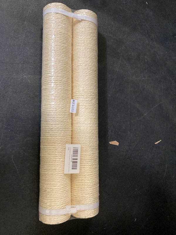 Photo 1 of BNOSDM 2 Pcs 15”x2.75” M8 Cat Tree Scratching Post Replacement Parts for Indoor Cats Tower Rope Scratch Poles Refill Sisal Part for Refurbishment Hemp White