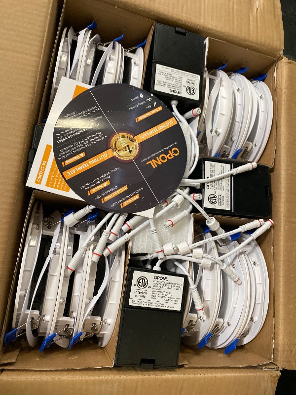 Photo 1 of 24 Pack 6 Inch LED Recessed Lighting with Junction Box, 5CCT Ultra-Thin Recessed Light, 1100LM High Brightness, Dimmable Canless Wafer Ceiling Light, 11W, FCC&ETL