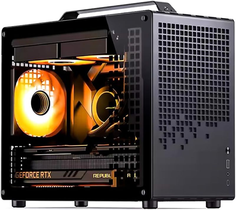 Photo 1 of Z20 Portable Computer Case, Micro-ATX Mini-ITX Tower Unique Pc Case, with Detachable Carrying Handle, Support SFX/ATX Power Supply, High-Performance Hardware Compatible Desktop PC