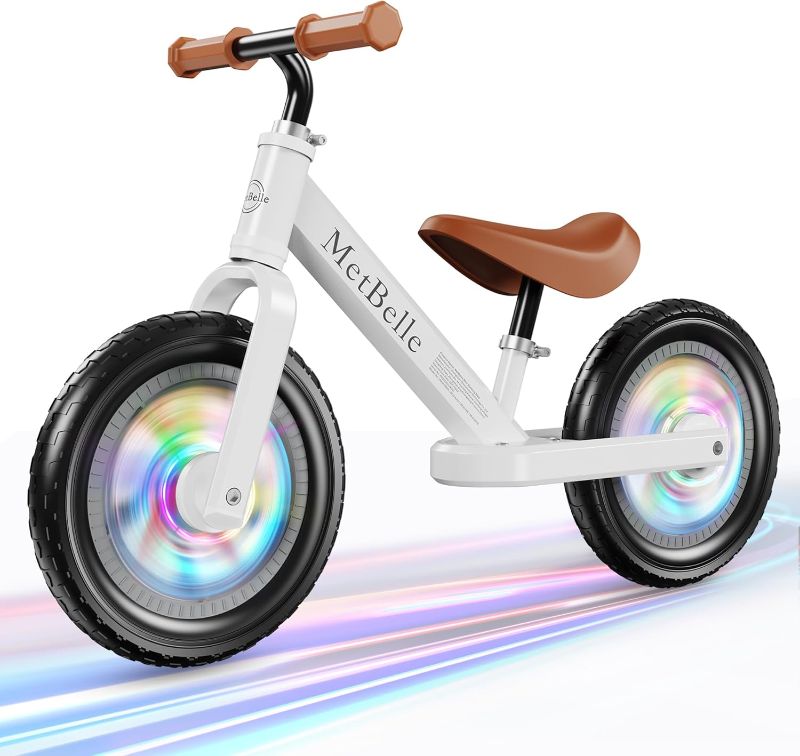 Photo 1 of Balance Bike 2 Year Old, Colorful Lighting Toddler Balance Bike for 2-5 Year Old, 12 Inch Toddler Bike with Adjustable Seat & Handlebar, Birthday Gift for Boys and Girls